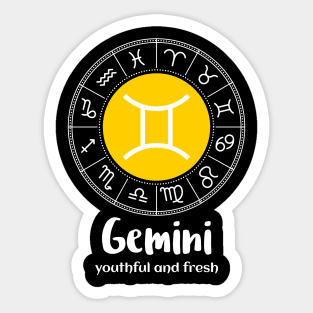 Gemini Youthful And Fresh Zodiac Sign Sticker